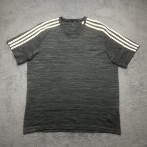 Adidas Tshirt Aeroready Primegreen Mens Size Large Gray Short Sleeve Activewear